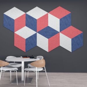 eSCAPE Cube Design Wall Mounted Acoustic Panels | Decorative Acoustical Wall Panels | 15 Colors Available