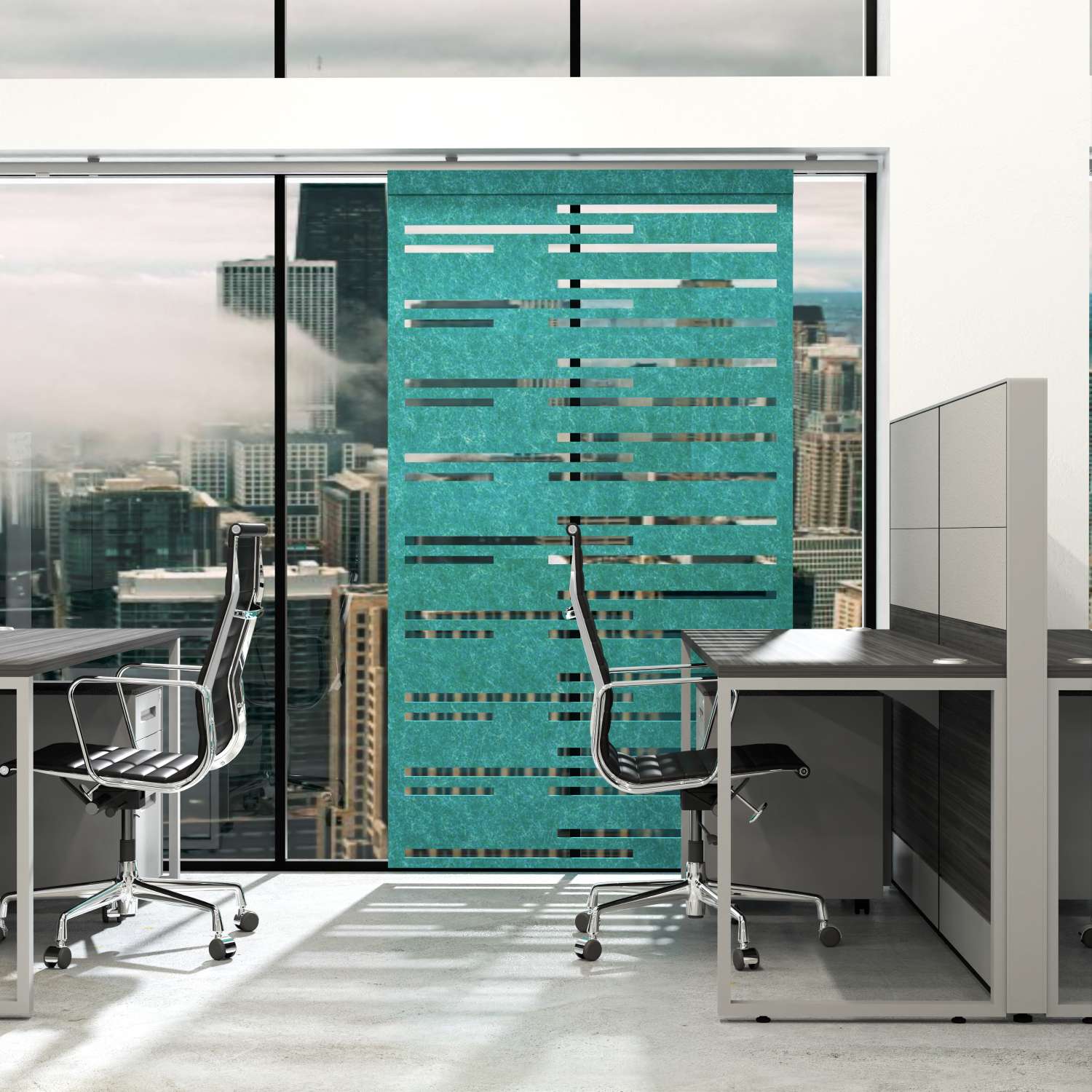 eSCAPE Series Universal Sliding Acoustical Panel | Sliding Cubicle Door | Designs Available - Image 2