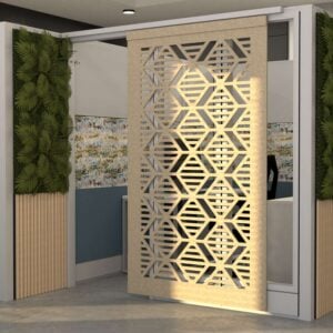 eSCAPE Series Universal Sliding Acoustical Panel | Sliding Cubicle Door | Designs Available