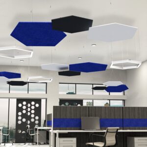 Solid Hexagon Shaped Acoustic Ceiling Tile | Individual Panel | Build Your Own Sets | 18 Colors