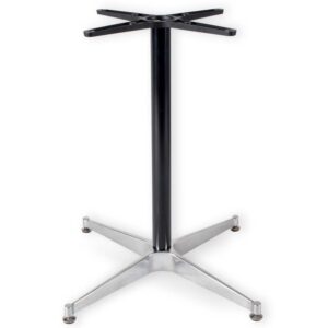 Metal Column Cross Table Base | Classic Café Table Base | Matte Black | Sitting Height 28"H