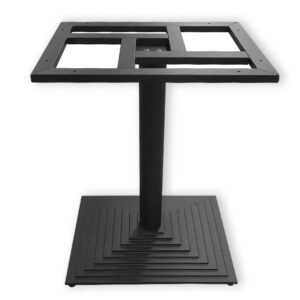 Step Pyramid Table Base | Metal Pedestal Base | Matte Black | 28"H