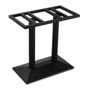 Pyramid Table Base | Double Post Metal Base | Matte Black | 28"H
