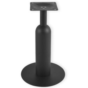 Metal Pedestal Table Base | Wine Bottle Shaped Base | Matte Black | 28"H