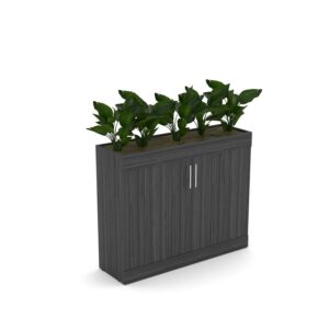 Indoor Floor Planter With Storage | Two-Door Office Storage Cabinet | 8 Available Laminates | 3 Different Height Options