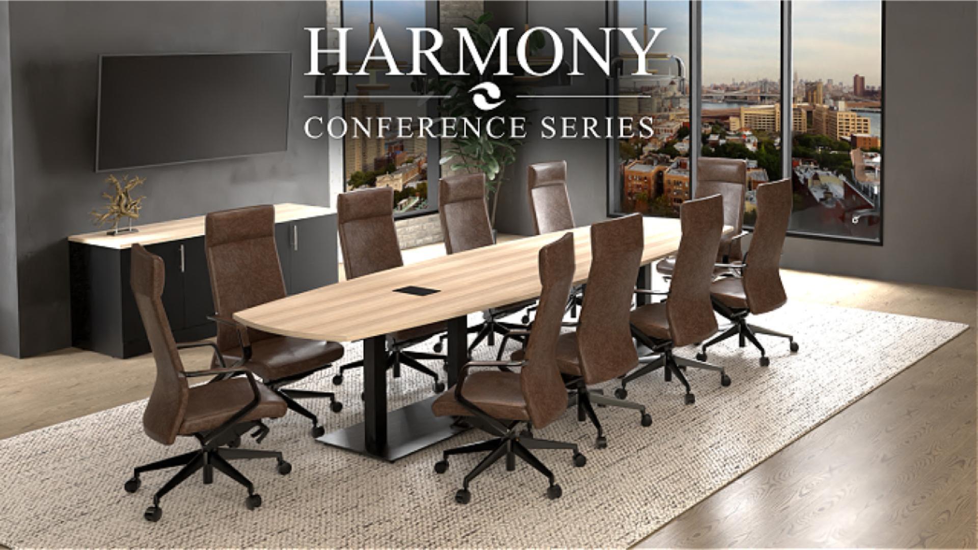 10-Person Racetrack Conference Table with Metal Bases | Harmony Conference Series | 10' Racetrack Conference Table - Image 6