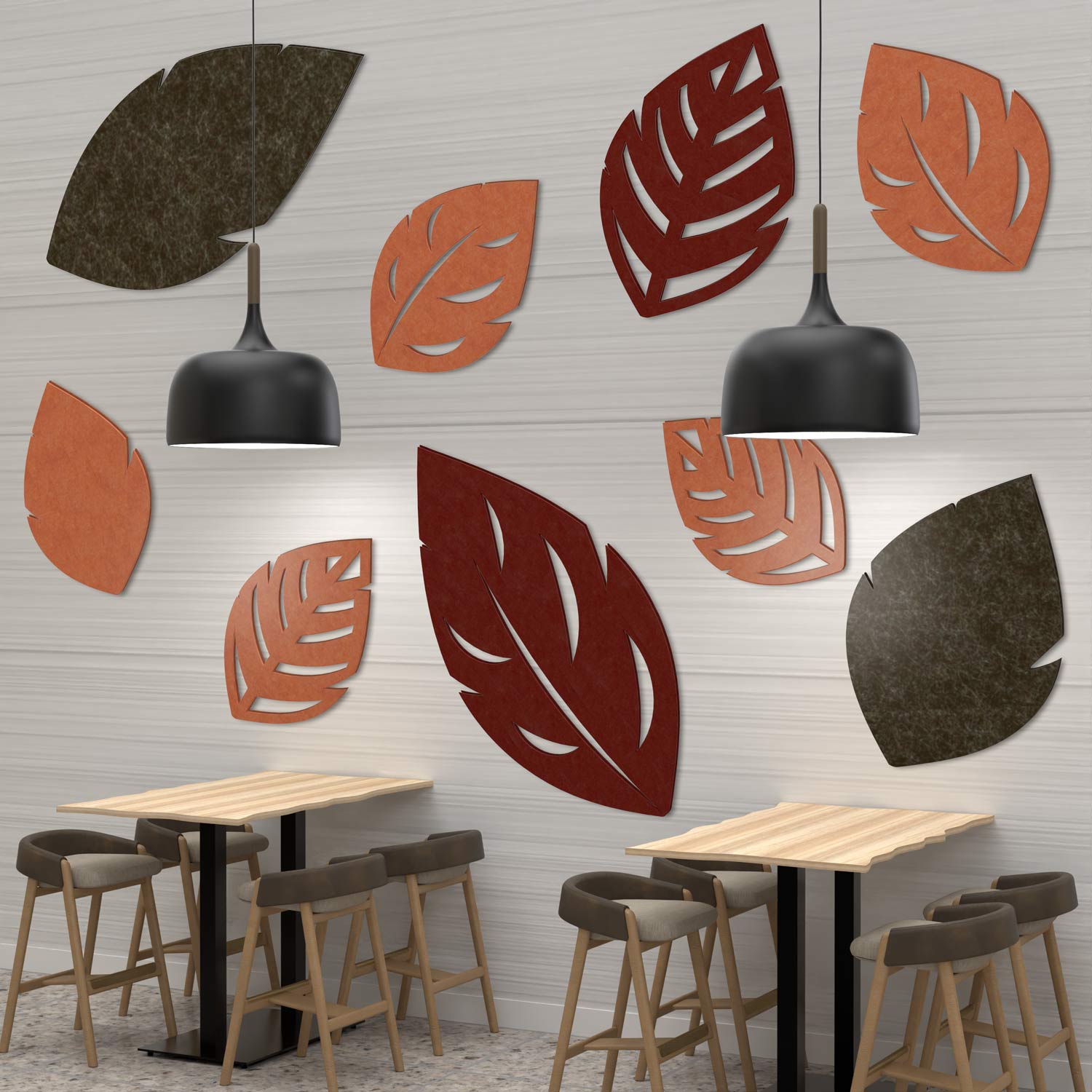 eSCAPE Series Leaves Acoustic Wall Art | Set of 9 | 2 Color Options - Image 2