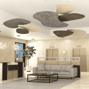 eSCAPE Series Pebbles Acoustic Ceiling Panels | Set of 8 | 2 Color Options