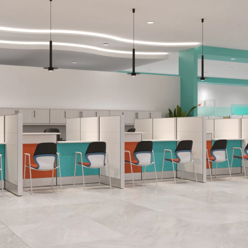 Healthcare render with commercial office furniture