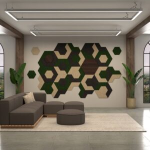 eSCAPE Series Hexagon Acoustic Wall Art | 8 Color Options