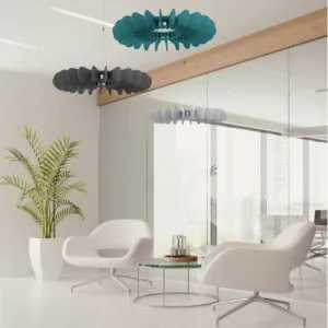 Hanging Acoustic Chandelier for Open Ceilings | Custom Build (18 Colors) – Alura eSCAPE