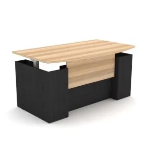 Laminate Office Desk | Sit to Stand Straight Base | Two Tone Finish