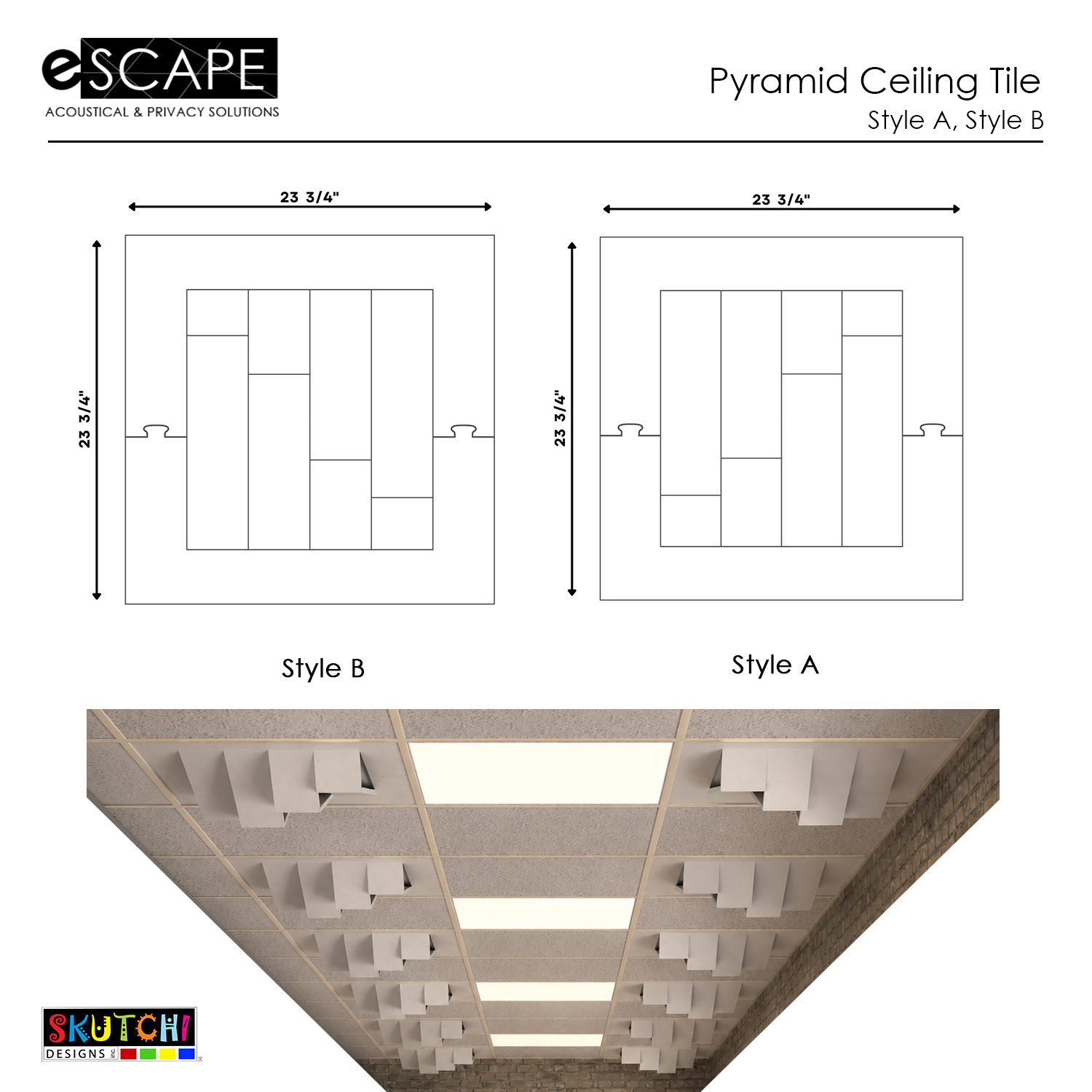 Pyramid Tile cutsheet with tiles A and B